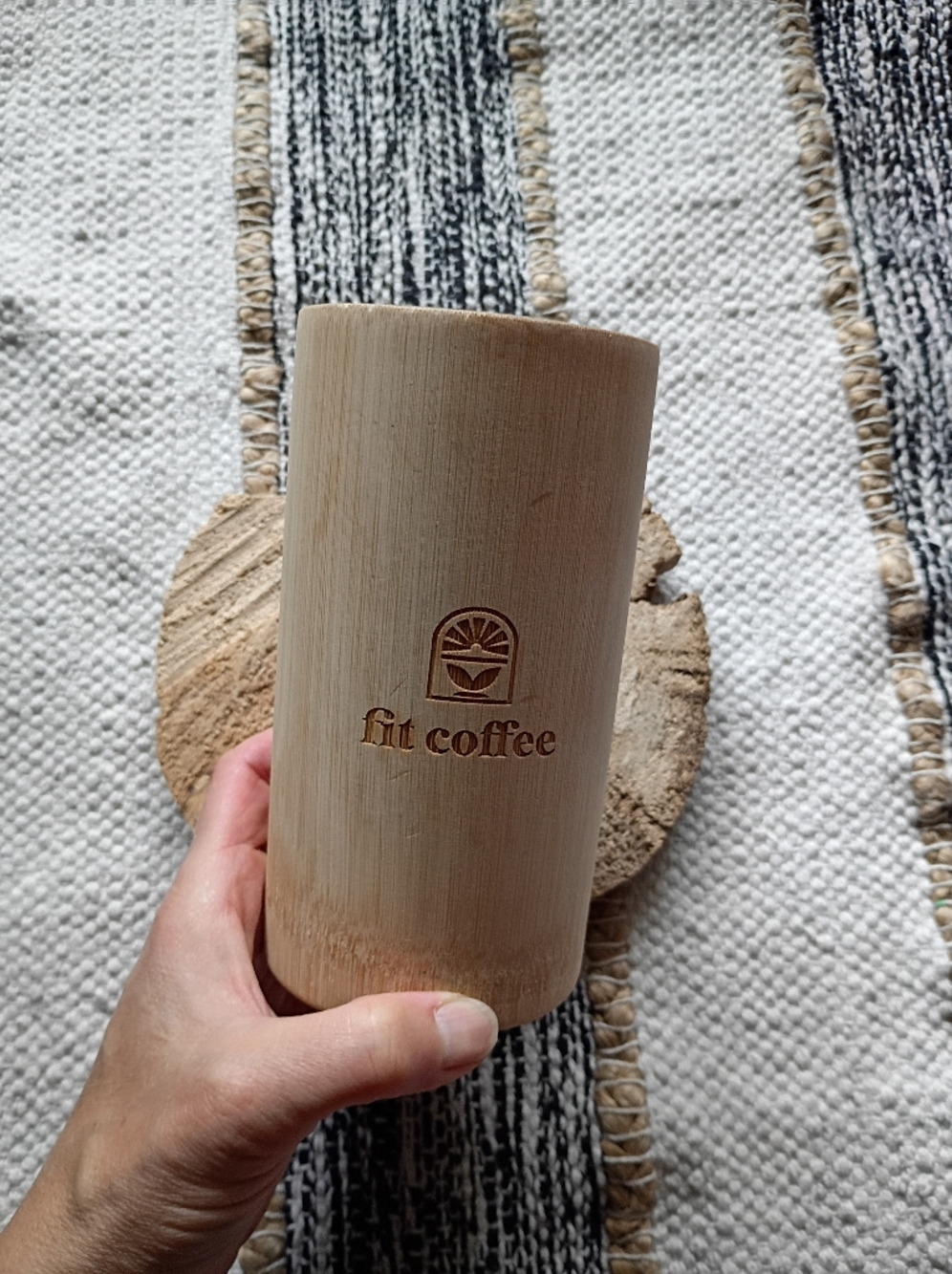 Bamboo Matcha/ Coffee Tumbler — Natural Wood Tone - Picture 5 of 7
